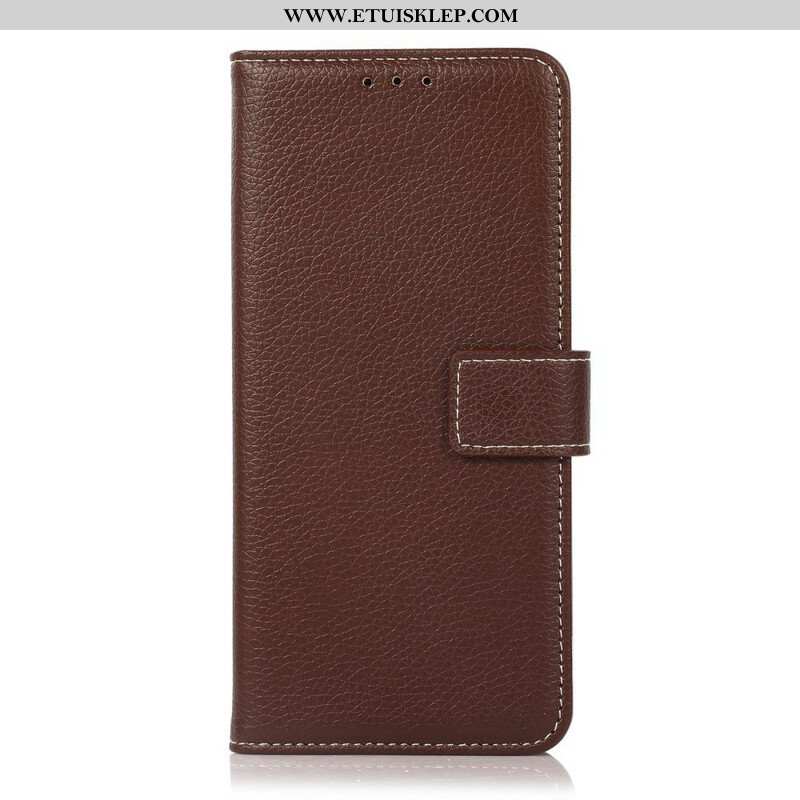 Etui Folio do Oppo A16 / A16s Szwy Liczi Z Efektem Skóry